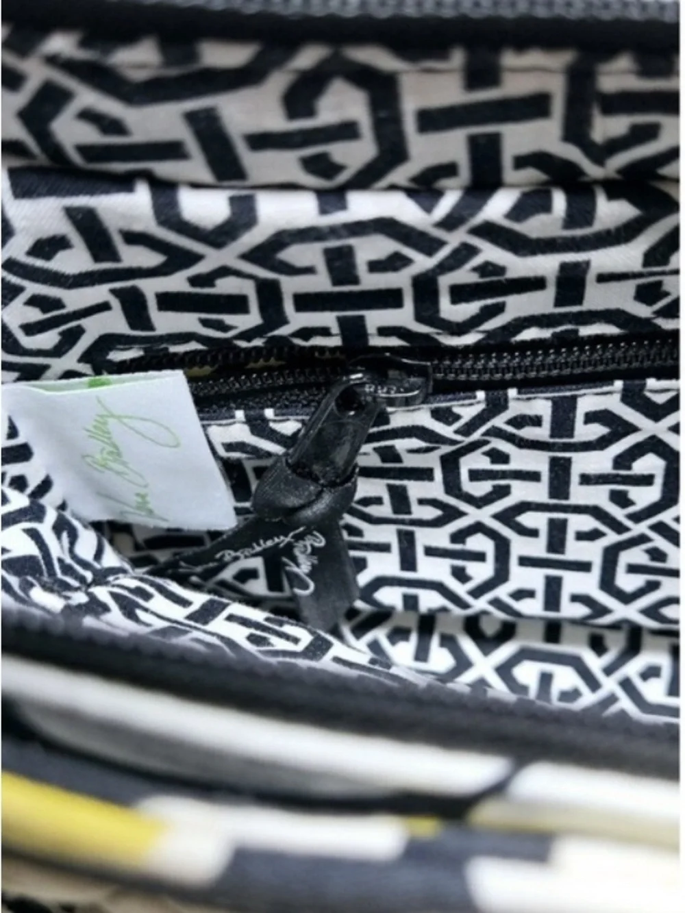 Vera Bradley Quilted Shoulder Bag in Black, Yellow & Cream Floral